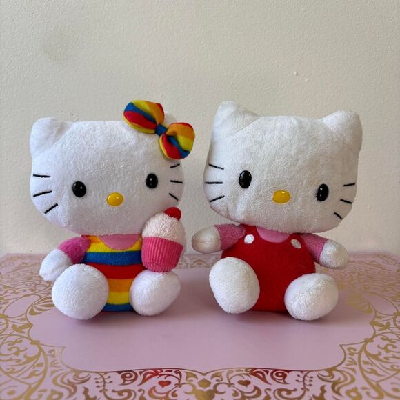Vintage Hello Kitty Sanrio Plush Bundle lot 2 Piece TY - Picture 1 of 6
